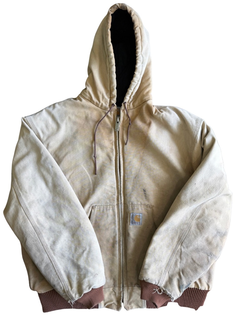 Vintage Carhartt J04 Active Jacket XXL Tan Distressed Y2K Workwear Gorpcore